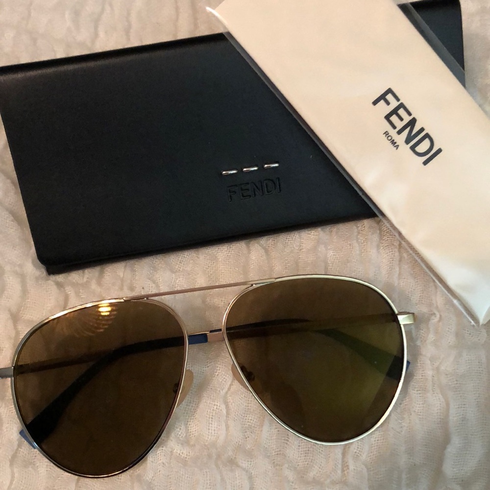 Fendi sunglasses with blue on arms
